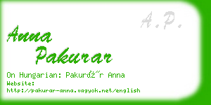 anna pakurar business card